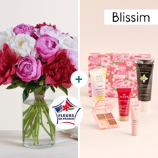 Fleurs et cadeaux Brassée de pivoines variées et sa box beauté Blissim