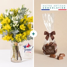 Fleurs et cadeaux Bouquet de mimosas et ses chocolats