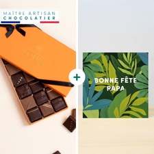 Fleurs et cadeaux Chocolats et sa carte à personnaliser Bonne fête papa