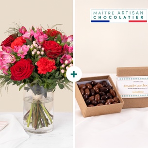 Fleurs et cadeaux Bisous et ses amandes au chocolat Fleurs et cadeaux Bisous et ses amandes au chocolat