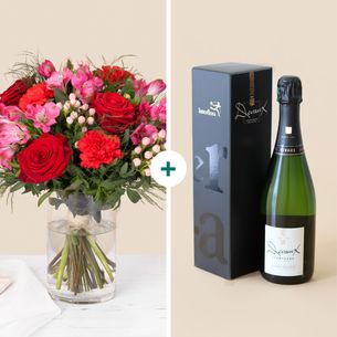 Fleurs et cadeaux Bisous et son champagne Fleurs et cadeaux Bisous et son champagne