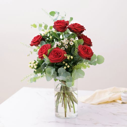 Bouquet de roses Rouge festif 