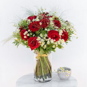 Bouquet de roses Rouge idylle Saint Amour