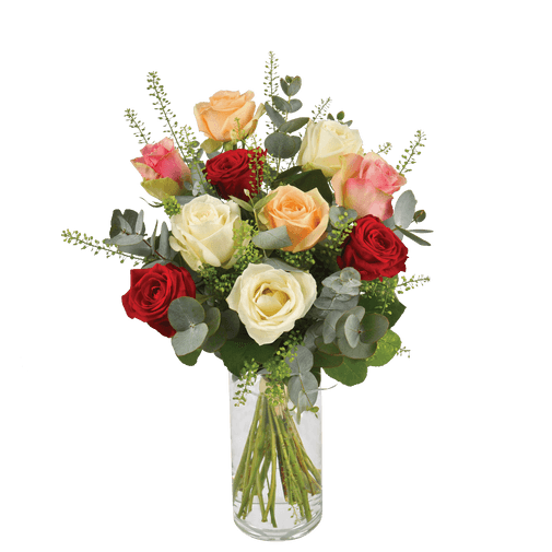 Bouquet de roses Rouge pastel