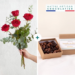 Fleurs et cadeaux Tendresse et ses amandes au chocolat Fleurs et cadeaux Tendresse et ses amandes au chocolat