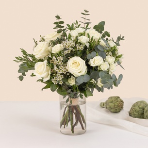 Bouquet de roses Vert Coton Bouquet de roses Vert Coton Collection Naissance