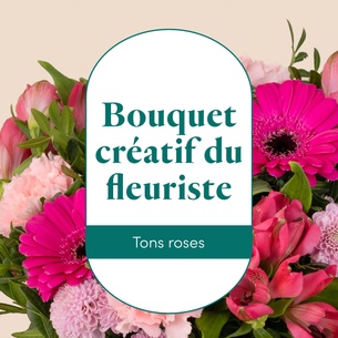 Bouquet de fleurs Le bouquet créatif du fleuriste rose Bouquet de fleurs Le bouquet créatif du fleuriste rose