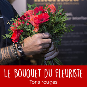 Bouquet de fleurs Bouquet du fleuriste tons rouges Bouquet de fleurs Bouquet du fleuriste tons rouges Saint-Valentin
