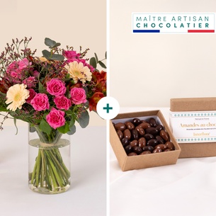 Fleurs et cadeaux Liberty et ses amandes au chocolat Fleurs et cadeaux Liberty et ses amandes au chocolat