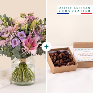 Fleurs et cadeaux Nuage poudré et ses amandes au chocolat Fleurs et cadeaux Nuage poudré et ses amandes au chocolat