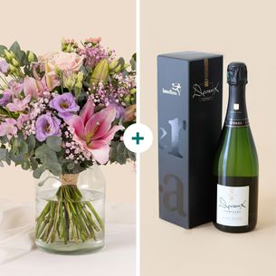Fleurs et cadeaux Nuage poudré et son champagne Fleurs et cadeaux Nuage poudré et son champagne