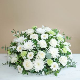 Fleurs deuil Bel hommage blanc Toutes nos compositions de fleurs pour le deuil