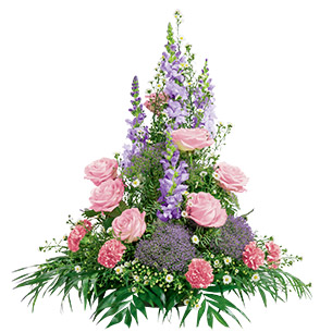 Fleurs deuil Elégance rose parme Fleurs deuil Elégance rose parme