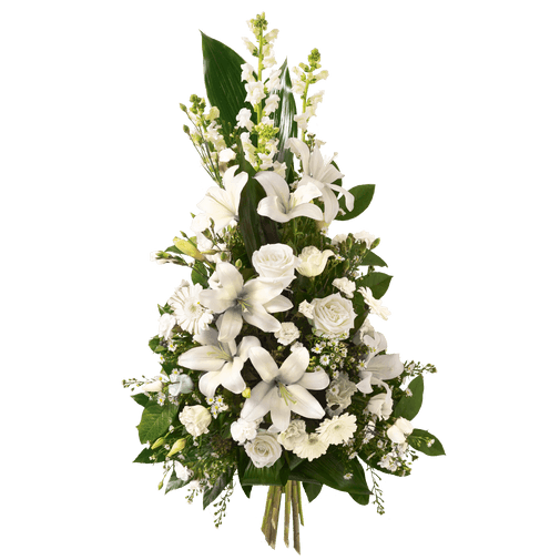 Fleurs deuil Hommage blanc
