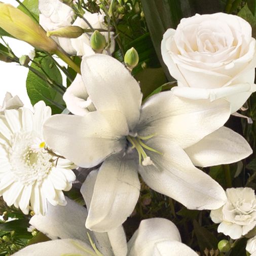 Fleurs deuil Hommage blanc