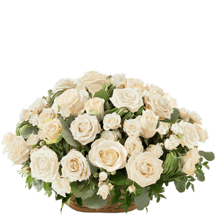 Fleurs deuil Rosae blanc Toutes nos compositions de fleurs pour le deuil
