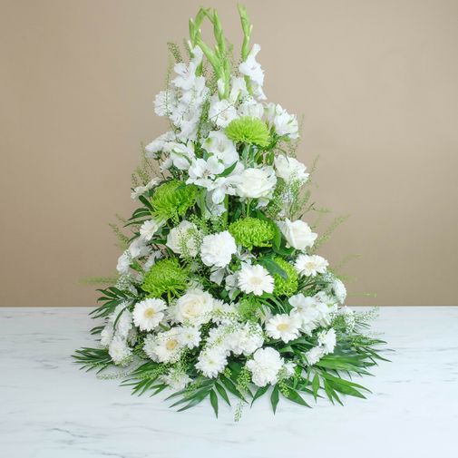 Fleurs deuil Souffle sacré blanc