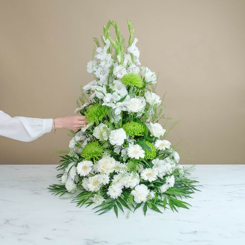 Fleurs deuil Souffle sacré blanc