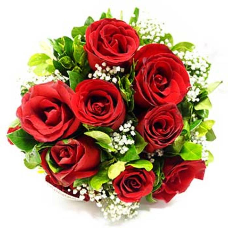 Bouquet de fleurs 12 red roses with filler