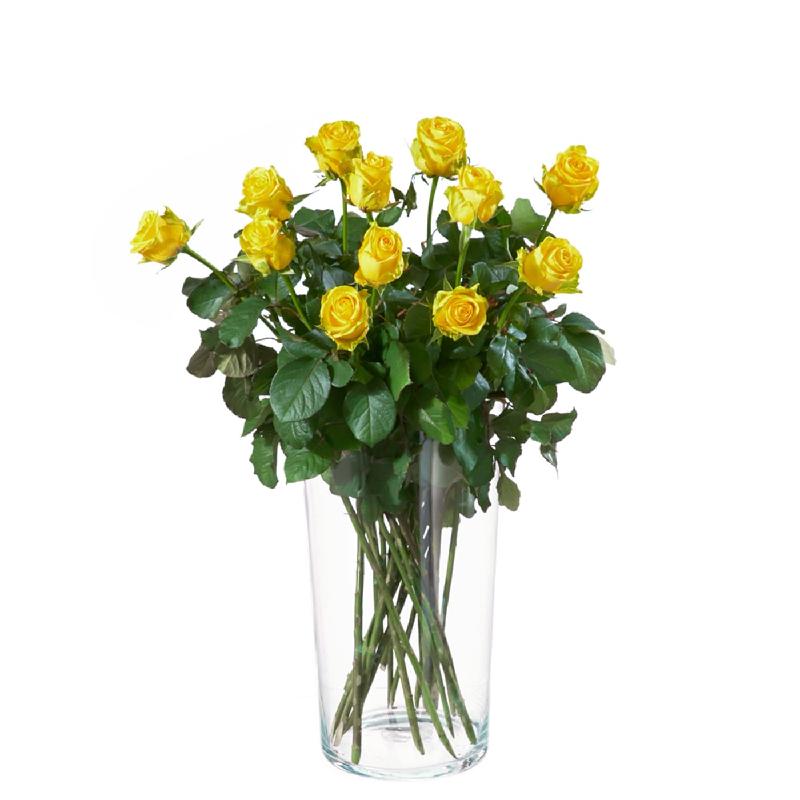 Bouquet de fleurs 12 yellow roses