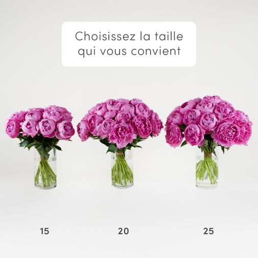 Bouquet de fleurs Brassée de pivoines rose vif