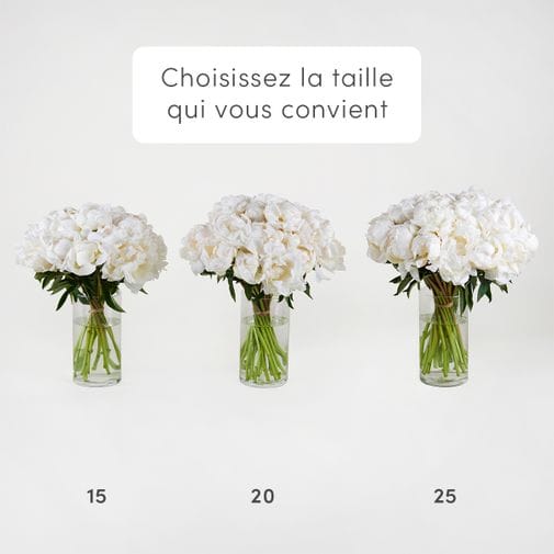 Bouquet de fleurs Brassée de pivoines blanches