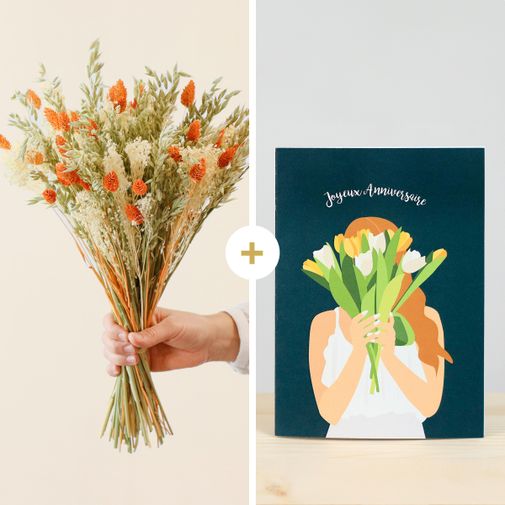 Fleurs et cadeaux Golden Light et sa carte Joyeux Anniversaire