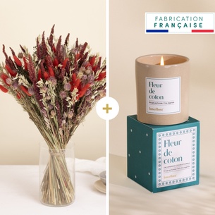 Fleurs et cadeaux Lovely Carmin et sa bougie parfumée Fleurs et cadeaux Lovely Carmin et sa bougie parfumée