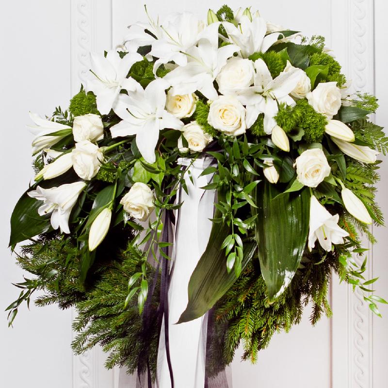 Bouquet de fleurs Funeral Wreath with Ribbon Bouquet de fleurs Funeral Wreath with Ribbon