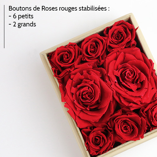 null Boîte à Bijoux Crème Personnalisable et ses Roses Rouges Éternelles