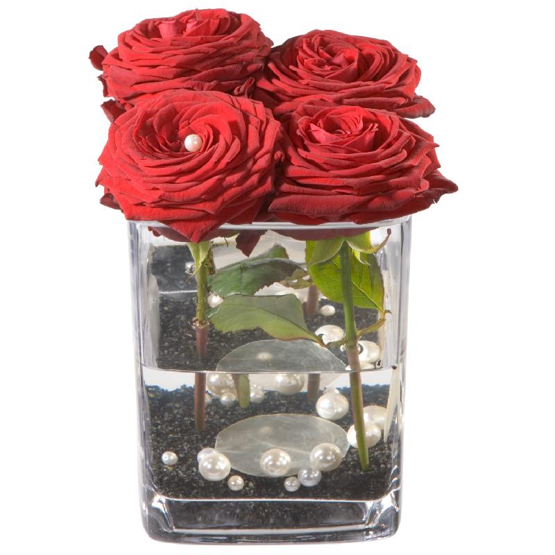Bouquet de fleurs Roses 4 YOU (including vase)