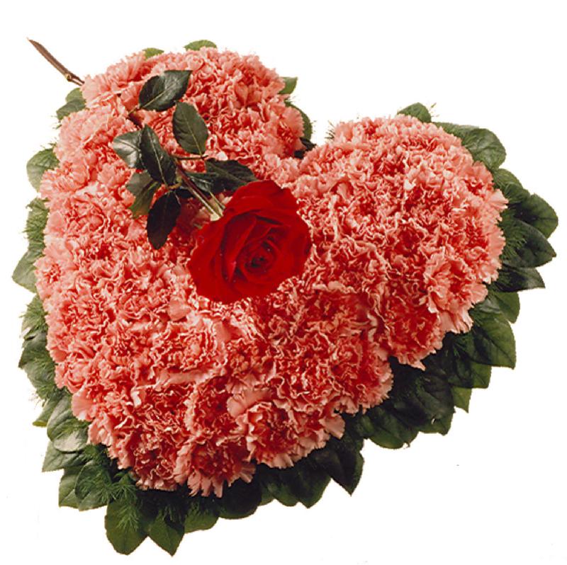 Bouquet de fleurs Heart with Carnations (For the Cemetery)