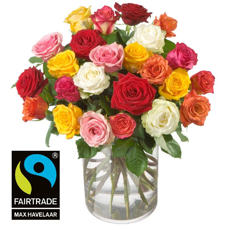 Bouquet de fleurs 24 Mixed Fairtrade Max Havelaar-Roses