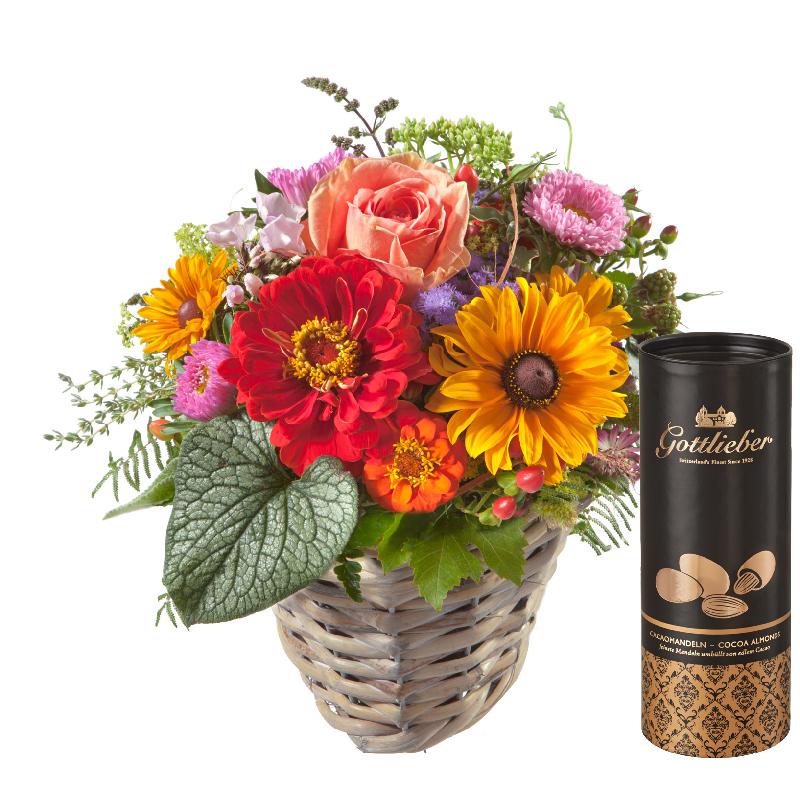 Bouquet de fleurs Little Surprise with Gottlieber cocoa almonds