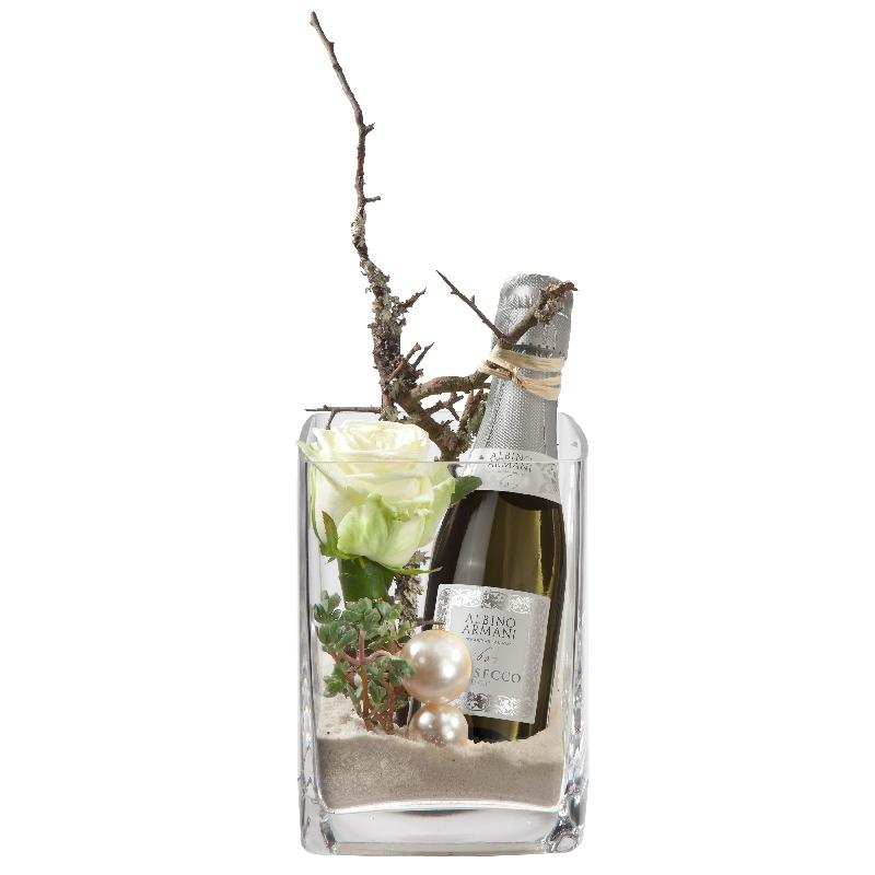 Bouquet de fleurs Paradise on Earth with Prosecco Albino Armani DOC (20cl) Bouquet de fleurs Paradise on Earth with Prosecco Albino Armani DOC (20cl)