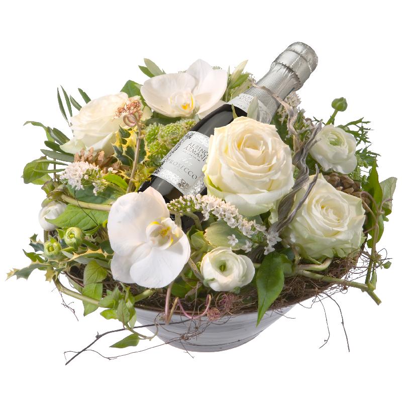 Bouquet de fleurs Heavenly Combination with  Prosecco Albino Armani DOC (20cl)