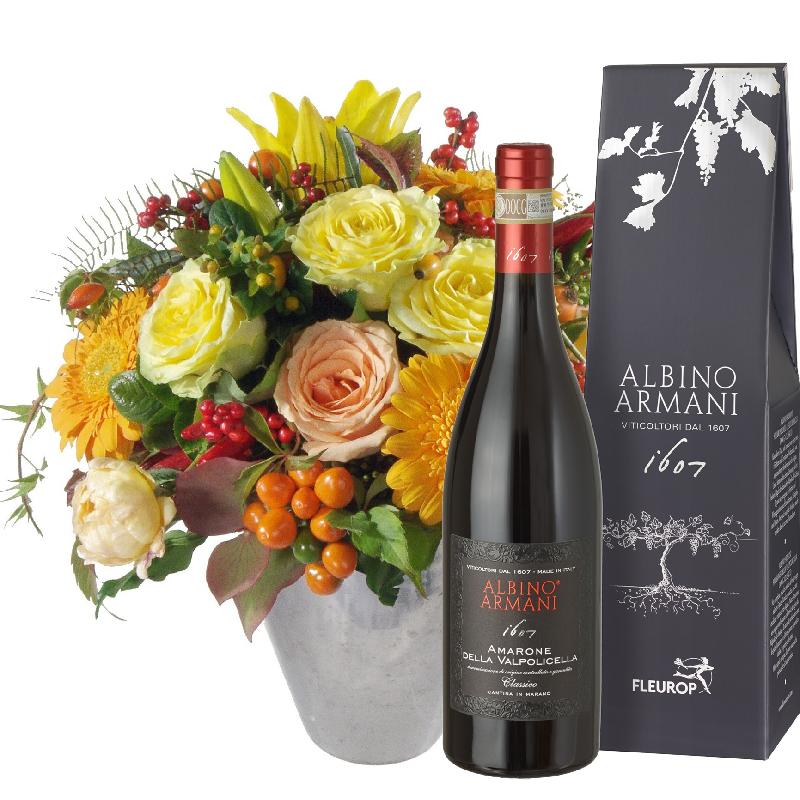 Bouquet de fleurs Southern Sun with Amarone Albino Armani DOCG (75cl)