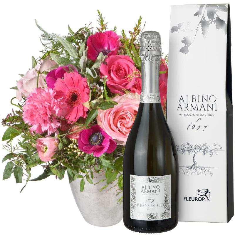 Bouquet de fleurs Spring Greeting with Prosecco Albino Armani DOC (75cl)