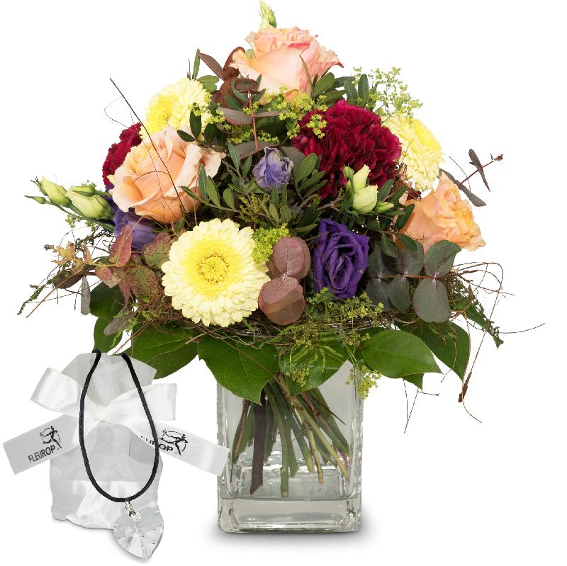 Bouquet de fleurs Colorful flower dream with Swarovski® crystal heart
