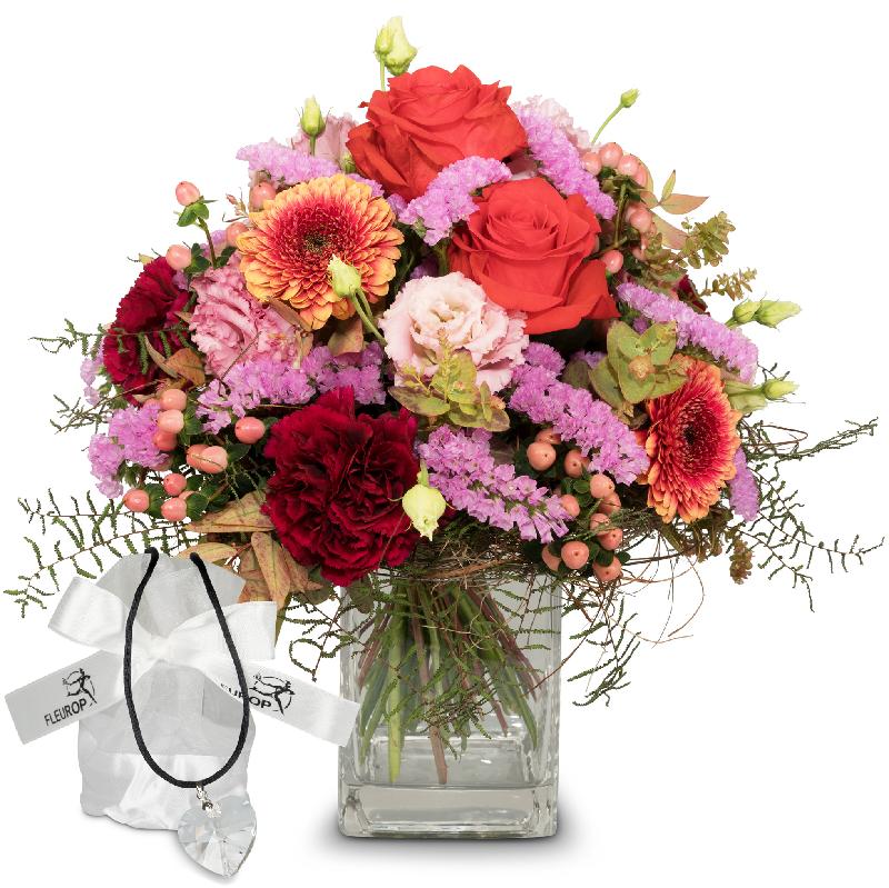 Bouquet de fleurs Colorful Wishes with Swarovski® crystal heart