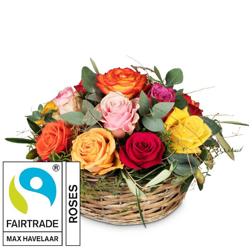 Bouquet de fleurs A Basket Full of Fairtrade Max Havelaar-Roses