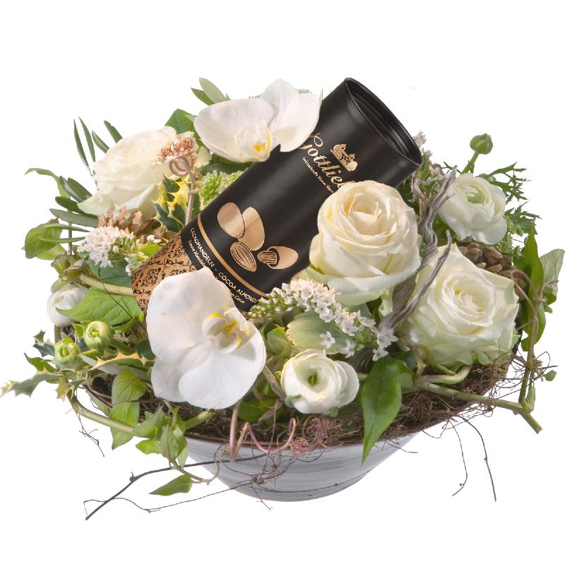 Bouquet de fleurs Deluxe and Sweet with Gottlieber cocoa almonds