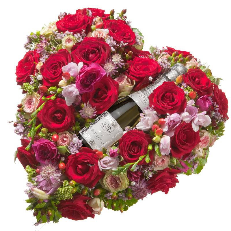 Bouquet de fleurs Touched Deeply, with Prosecco Albino Armani DOC (20cl)