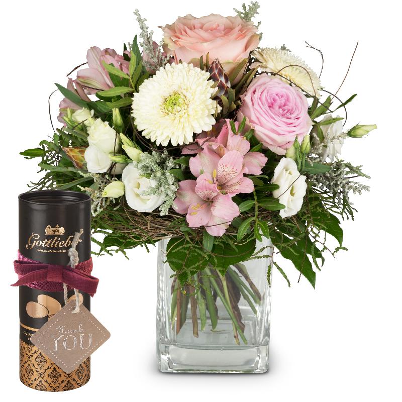 Bouquet de fleurs Delicately Romantic Winter and Gottlieber cocoa almonds and