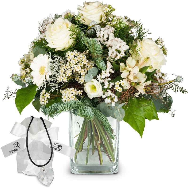 Bouquet de fleurs Winter-Beauty with Swarovski® crystal heart