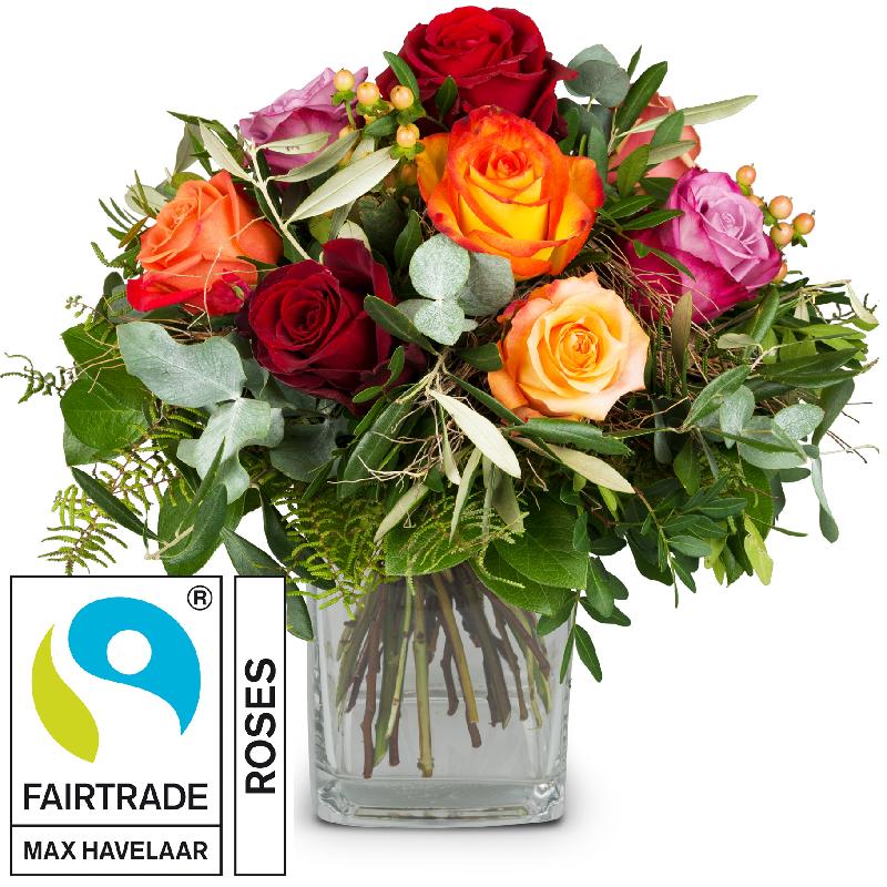 Bouquet de fleurs Bellissima with Fairtrade Max Havelaar-Roses