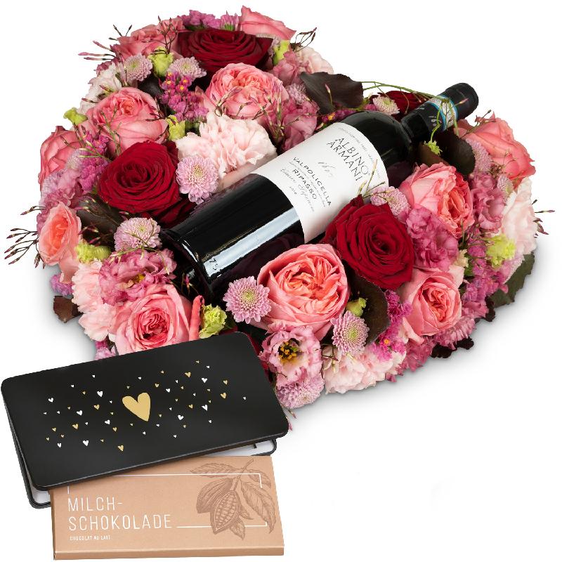 Bouquet de fleurs Touched Deeply with Ripasso Albino Armani DOC (75cl) with ba