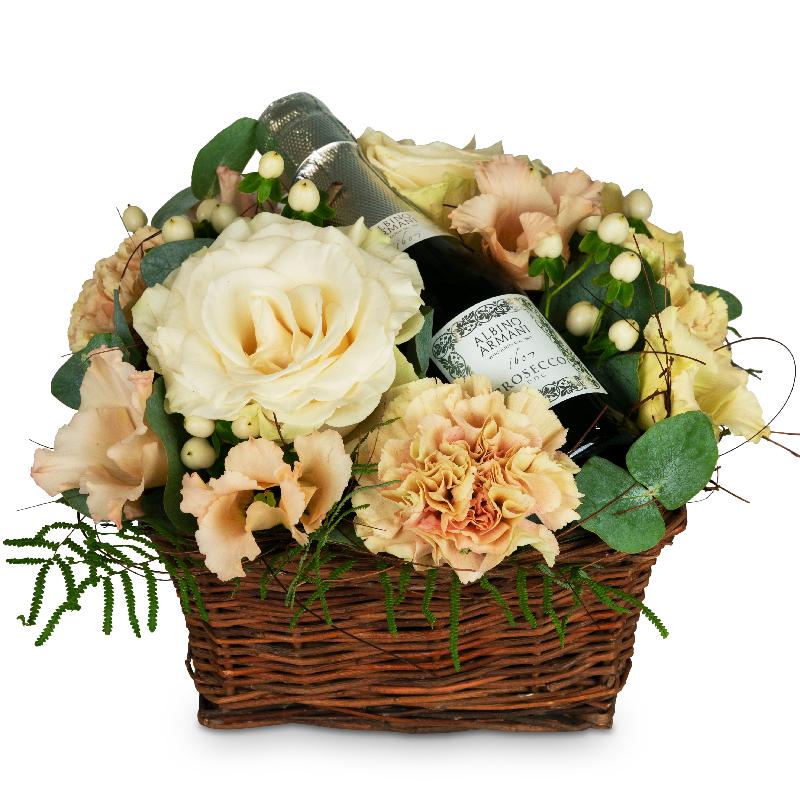 Bouquet de fleurs Happy Times with Prosecco Albino Armani DOC (20cl)