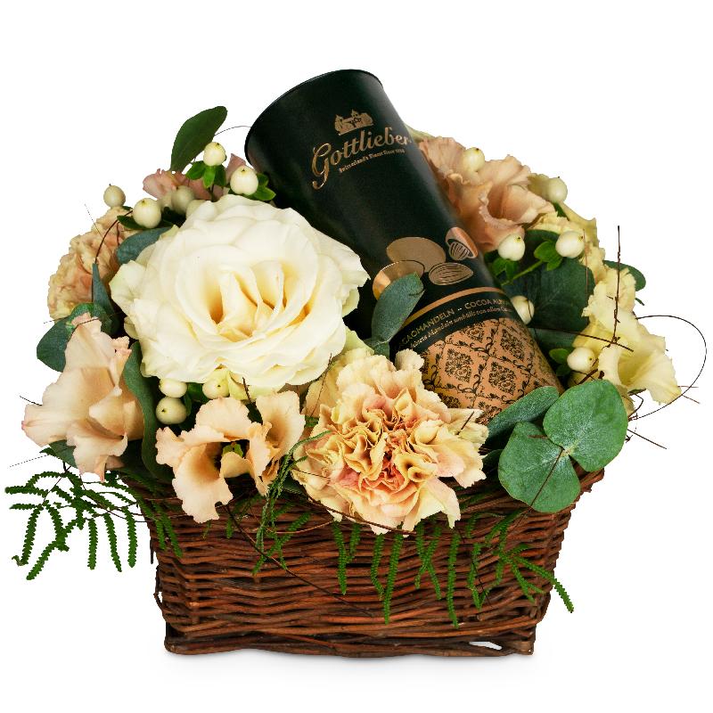 Bouquet de fleurs Excellence with Gottlieber cocoa almonds