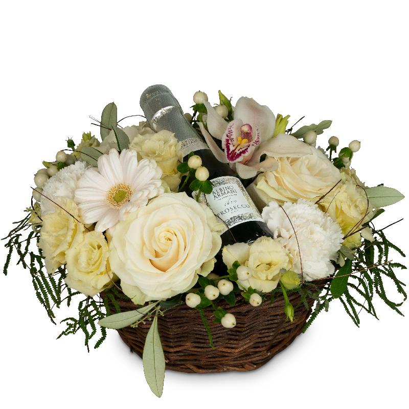 Bouquet de fleurs Heavenly Combination with Prosecco Albino Armani DOC (20cl)